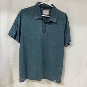 Flag & Anthem Blue Washed Polo Shirt Men’s Medium Casual Short Sleeve